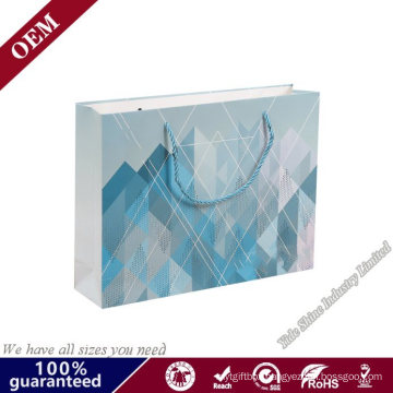 Retail Custom Logo Clothing Packaging White Paper Shopping Bag Gift Paper Bag with Handles